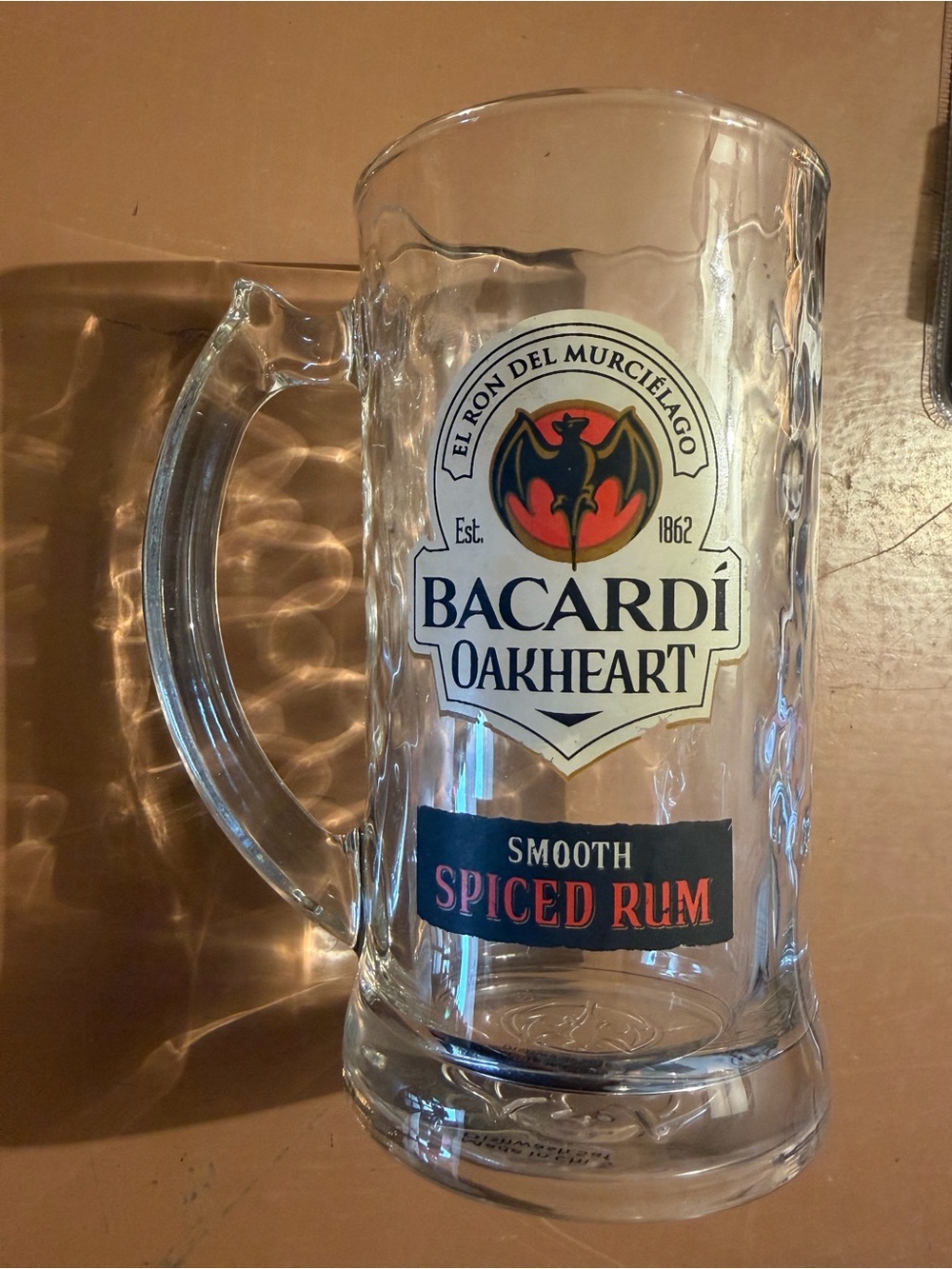 Bacardi Oakheart Clear Glass Beer Mug - Clear